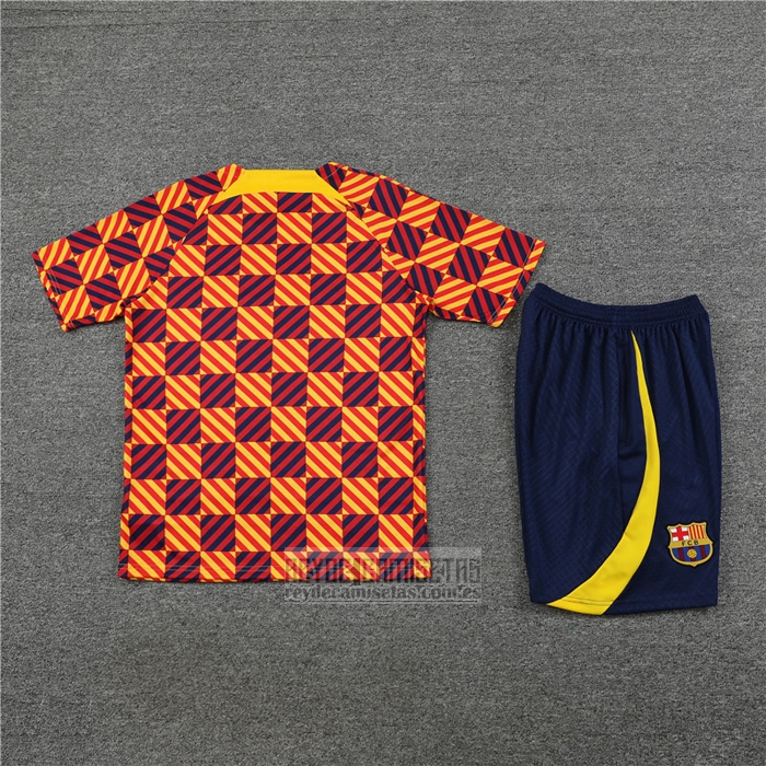 Chandal del Barcelona Manga Corta 2023-2024 Amarillo - Pantalon Corto